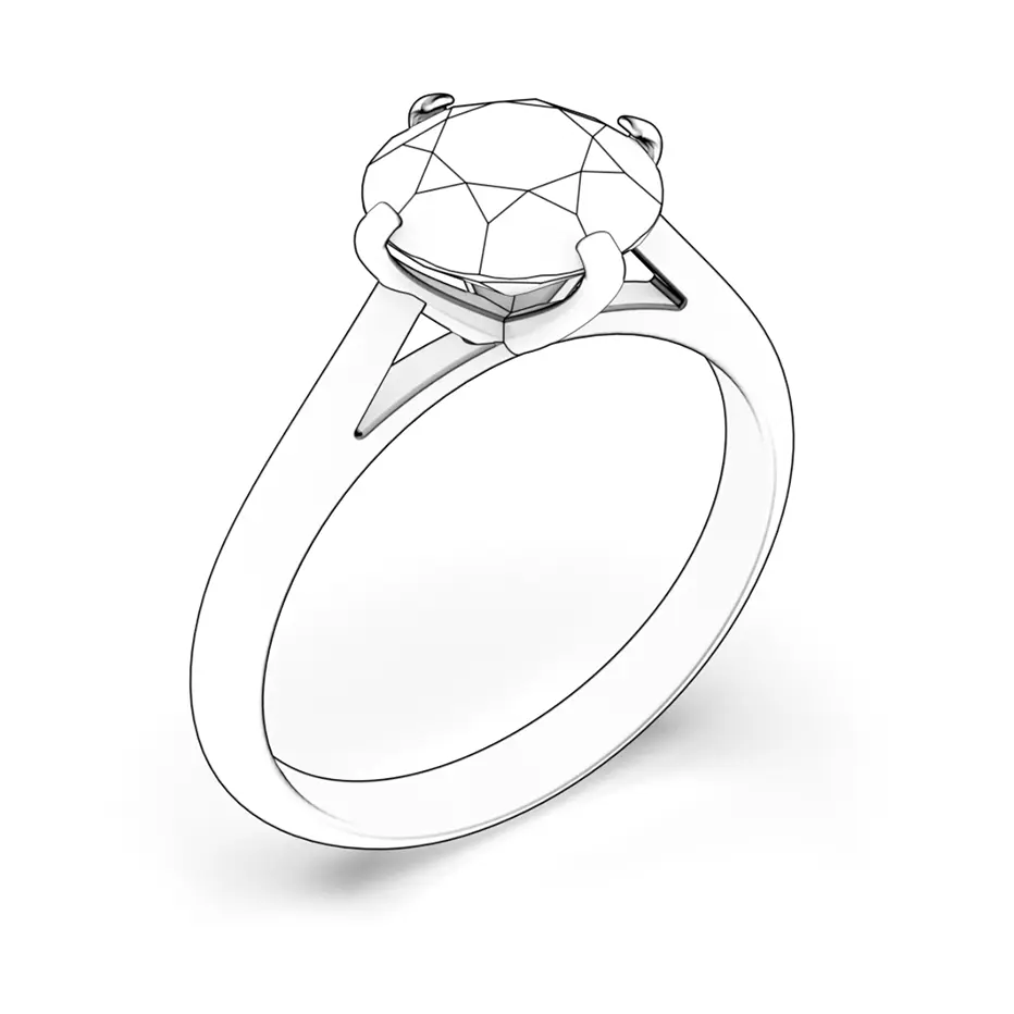 The Light Collection | Solitaire Engagement Ring: two colour gold, diamond